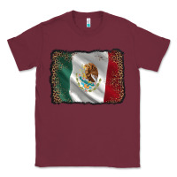 Burgundy mexico flag black glitter leopard Classic Tee - AdoDesignShop