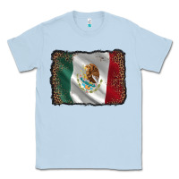 Dusty Blue mexico flag black glitter leopard Classic Tee - AdoDesignShop