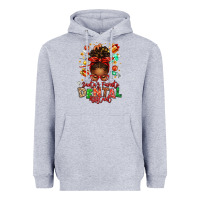 Heather Grey Santa's Favorite Dental Assistant Afro Messy Bun Heavyweight Hoodie - texasbilliewilder