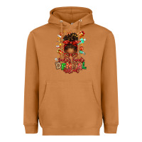 Meerkat Santa's Favorite Dental Assistant Afro Messy Bun Heavyweight Hoodie - texasbilliewilder