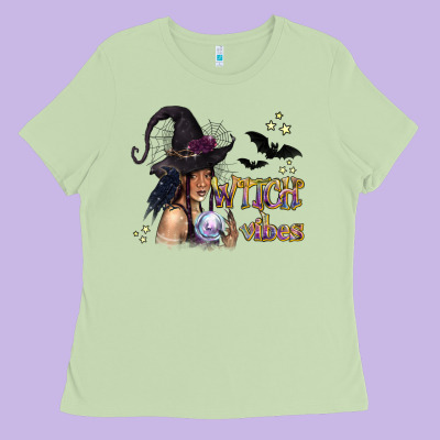 Black Witch Vibes Ladies Tee Designed By Texasbilliewilder
