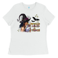 White Black Witch Vibes Ladies Tee - texasbilliewilder