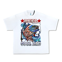 White Reel Cool Dad Bass Urban Heavy Tee - LillyAllenDesigns