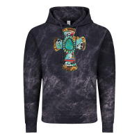 Cloud Black cross with leopard sunflower gemstone serape cowhide Vintage Hoodie - Artiststas