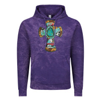 Cloud Purple cross with leopard sunflower gemstone serape cowhide Vintage Hoodie - Artiststas