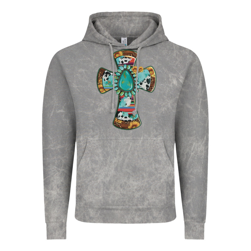 Cross With Leopard Sunflower Gemstone Serape Cowhide Vintage Hoodie by Artiststas | Teevron