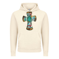 Vintage Artic cross with leopard sunflower gemstone serape cowhide Vintage Hoodie - Artiststas