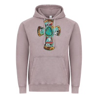 Vintage Zinc cross with leopard sunflower gemstone serape cowhide Vintage Hoodie - Artiststas