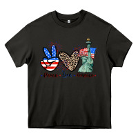 Asphalt Peace love america 4th of july Heavy Core Tee - CowGirlArtShop
