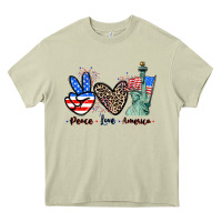 Mossy Peace love america 4th of july Heavy Core Tee - CowGirlArtShop