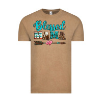 Vintage Coffee blessed mama serape cowhide turquoise Vintage Tee - Jasminsmagicworld