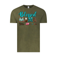 Blessed Mama Serape Cowhide Turquoise Vintage Tee | Teevron