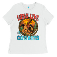 White long live the cowboys Ladies Tee - Zillion Design Studio