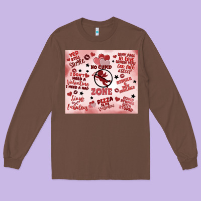Funny Valentine's Day Long Sleeve Tee Designed By Maliassmallbusiness
