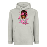 Moon Dust pray fight believe breast cancer afro messy Heavyweight Hoodie - texasbilliewilder