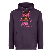 Plum pray fight believe breast cancer afro messy Heavyweight Hoodie - texasbilliewilder