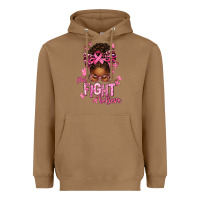 Toasted Coconut pray fight believe breast cancer afro messy Heavyweight Hoodie - texasbilliewilder