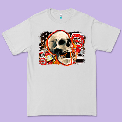 Firefighter Skull Premium Tee Designed By Adodesignshop