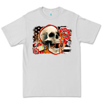 Dove Grey firefighter skull Premium Tee - AdoDesignShop