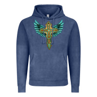 Vintage Denim wing cross Vintage Hoodie - Artiststas