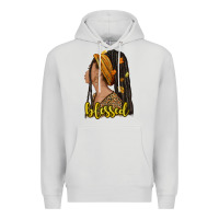 Dove Grey Fall afro woman blessed Premium Hoodie - NancyCooperArtShop
