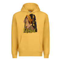 Mustard Fall afro woman blessed Premium Hoodie - NancyCooperArtShop
