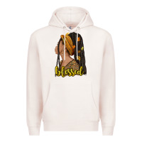 Pale Pink Fall afro woman blessed Premium Hoodie - NancyCooperArtShop