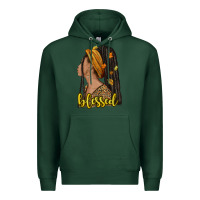 Sports Green Fall afro woman blessed Premium Hoodie - NancyCooperArtShop