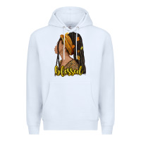 White Fall afro woman blessed Premium Hoodie - NancyCooperArtShop