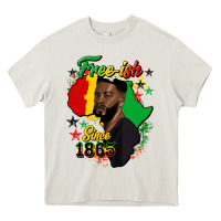 Cream free ish since 1865 black man Heavy Core Tee - HRA Design Shop