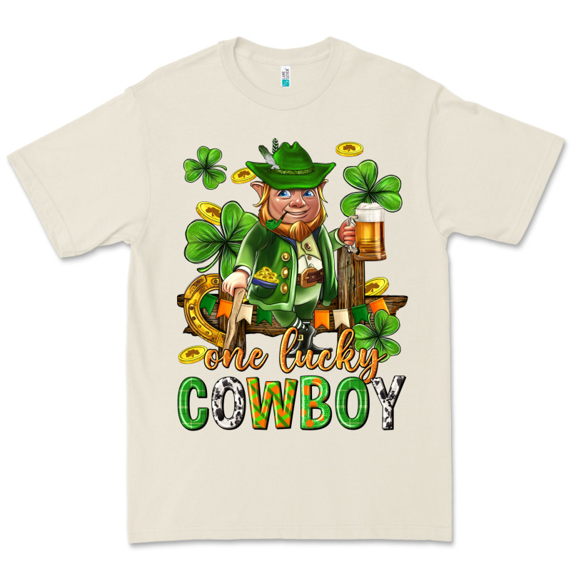 One Lucky Cowboy With St. Patricks Elf Premium Tee by Neo Western | Teevron