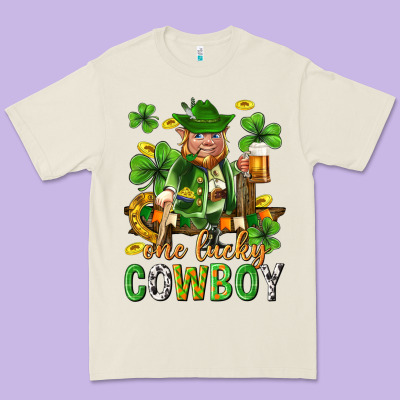 One Lucky Cowboy With St. Patricks Elf Premium Tee Designed By Neo Western