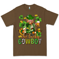 Cacao One lucky cowboy with st. patricks elf Premium Tee - Neo Western