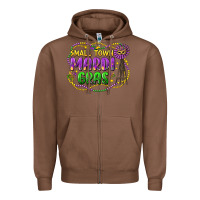 Chestnut small town mardi gras Zipper Hoodie - LillyAllenDesigns