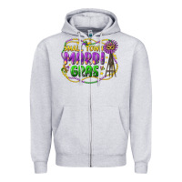 Heather Grey small town mardi gras Zipper Hoodie - LillyAllenDesigns