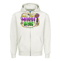 Oatmeal Heather small town mardi gras Zipper Hoodie - LillyAllenDesigns