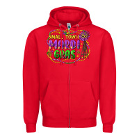 Red small town mardi gras Zipper Hoodie - LillyAllenDesigns