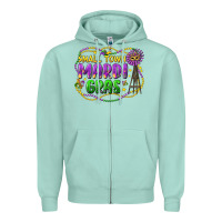 Seafoam small town mardi gras Zipper Hoodie - LillyAllenDesigns
