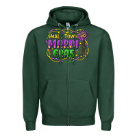 Sports Green small town mardi gras Zipper Hoodie - LillyAllenDesigns