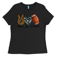 Black peace love football Ladies Tee - RanaPortraitStore