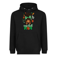 Black Basketball Mom Afro Messy Bun Heavyweight Hoodie - texasbilliewilder