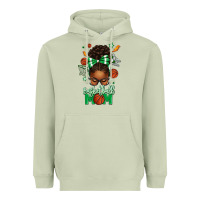 Matcha Basketball Mom Afro Messy Bun Heavyweight Hoodie - texasbilliewilder