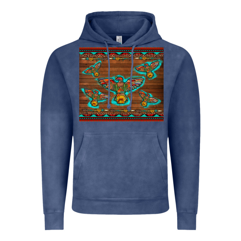 Western Thunderbird And Arrow With Aztec Leopard Vintage Hoodie by Artiststas | Teevron