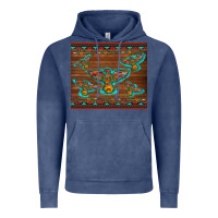 Vintage Denim western thunderbird and arrow with aztec leopard Vintage Hoodie - Artiststas