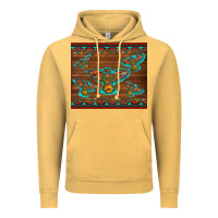 Vintage Mustard western thunderbird and arrow with aztec leopard Vintage Hoodie - Artiststas