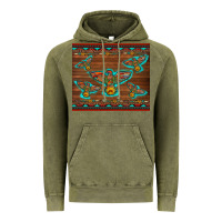 Vintage Olive western thunderbird and arrow with aztec leopard Vintage Hoodie - Artiststas