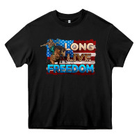 Black Long live freedom 4th of july Heavy Core Tee - Neo Western