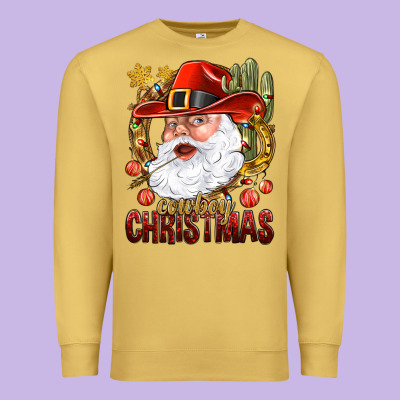 Cowboy Christas Santa Premium Sweatshirt Designed By Nancycooperartshop
