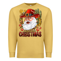 Antique Gold Cowboy Christas Santa Premium Sweatshirt - NancyCooperArtShop
