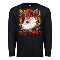 Black Cowboy Christas Santa Premium Sweatshirt - NancyCooperArtShop